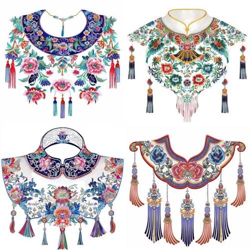 云肩刺繡紋樣圖24副中國傳統(tǒng)服飾之美不勝收